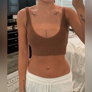 Brown sweater tank